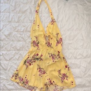 Yellow, Floral Romper